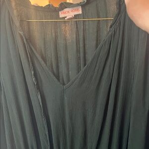 Knox Rose Forest Green V-Neck Blouse